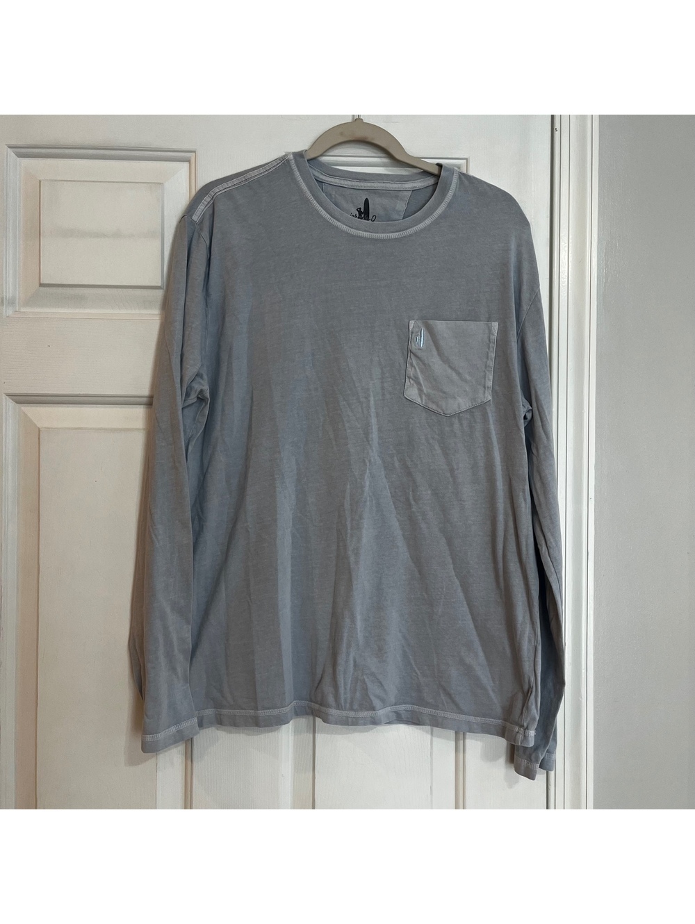 johnnie-O Men's Long Sleeve Gray Cotton Pocket T-Shirt Size L